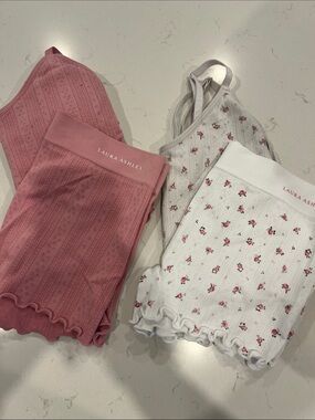 Laura Ashley Pink & White Floral Ribbed Womens’ Sleepwear Set